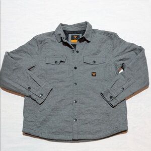 Hawk Mens Size Medium Quilted Flannel Button Up Shirt Jacket Gray 100% Cotton